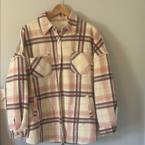 Plaid Button-Up Lined Flannel Jacket
